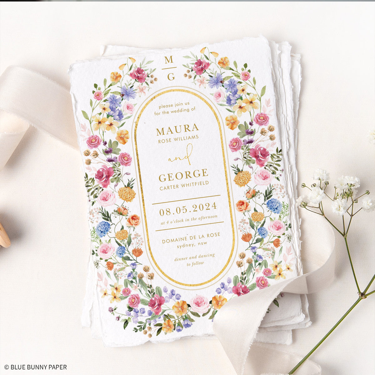 Boho Wildflower Wedding Invitations