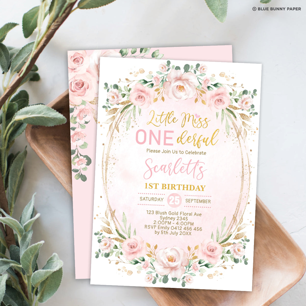 Miss ONEderful Birthday Invitation