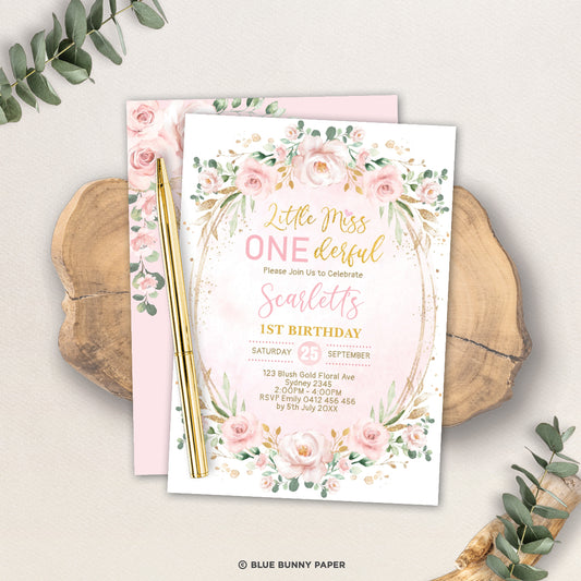 Miss ONEderful Birthday Invitation