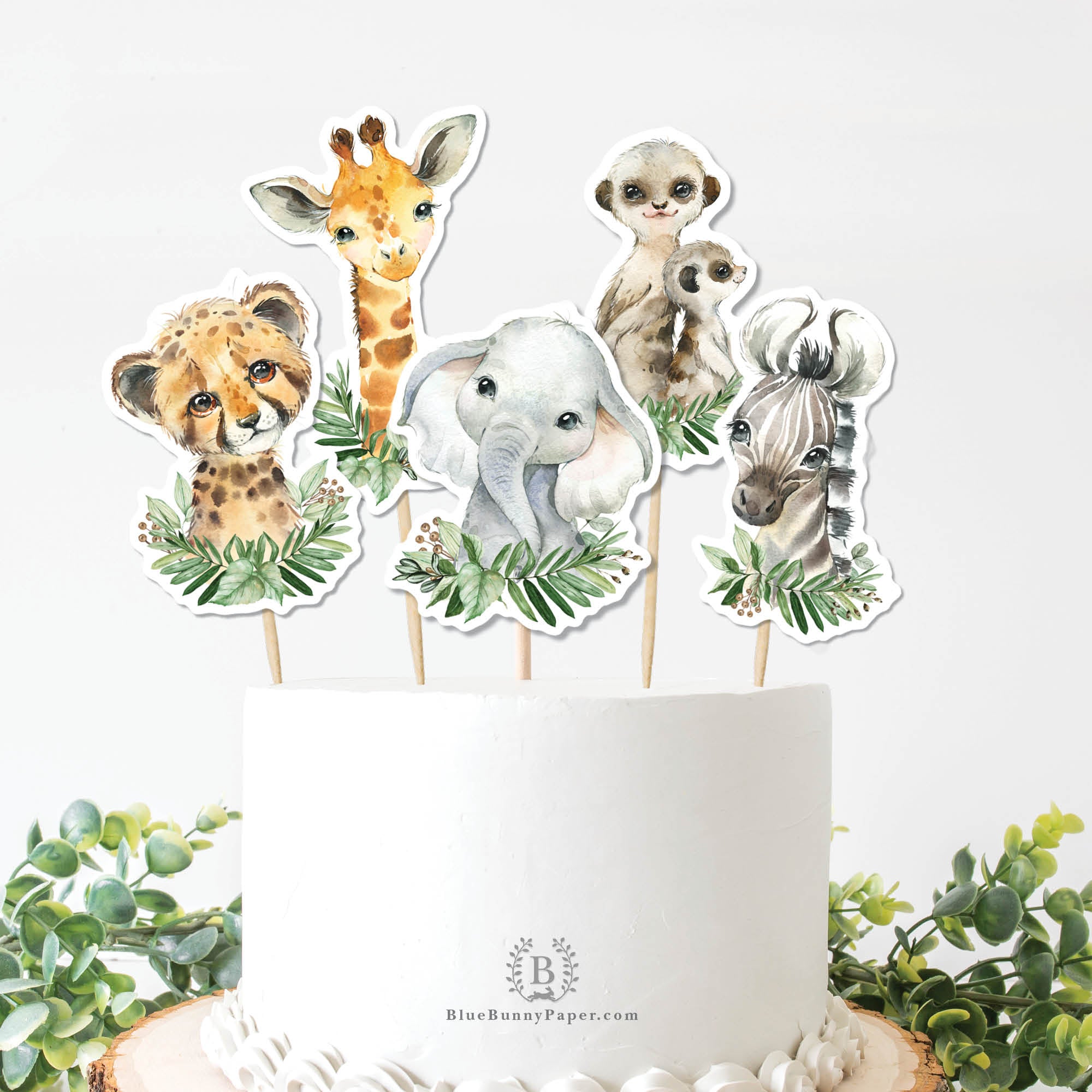 Wild One Birthday Cake Topper – Blue Bunny Paper
