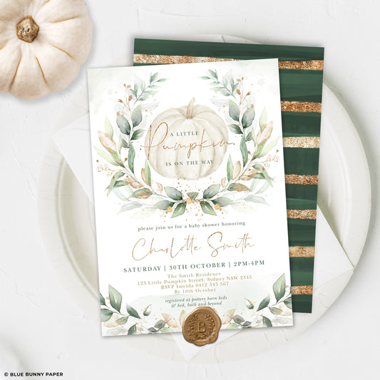 Pumpkin Baby Shower Invitation