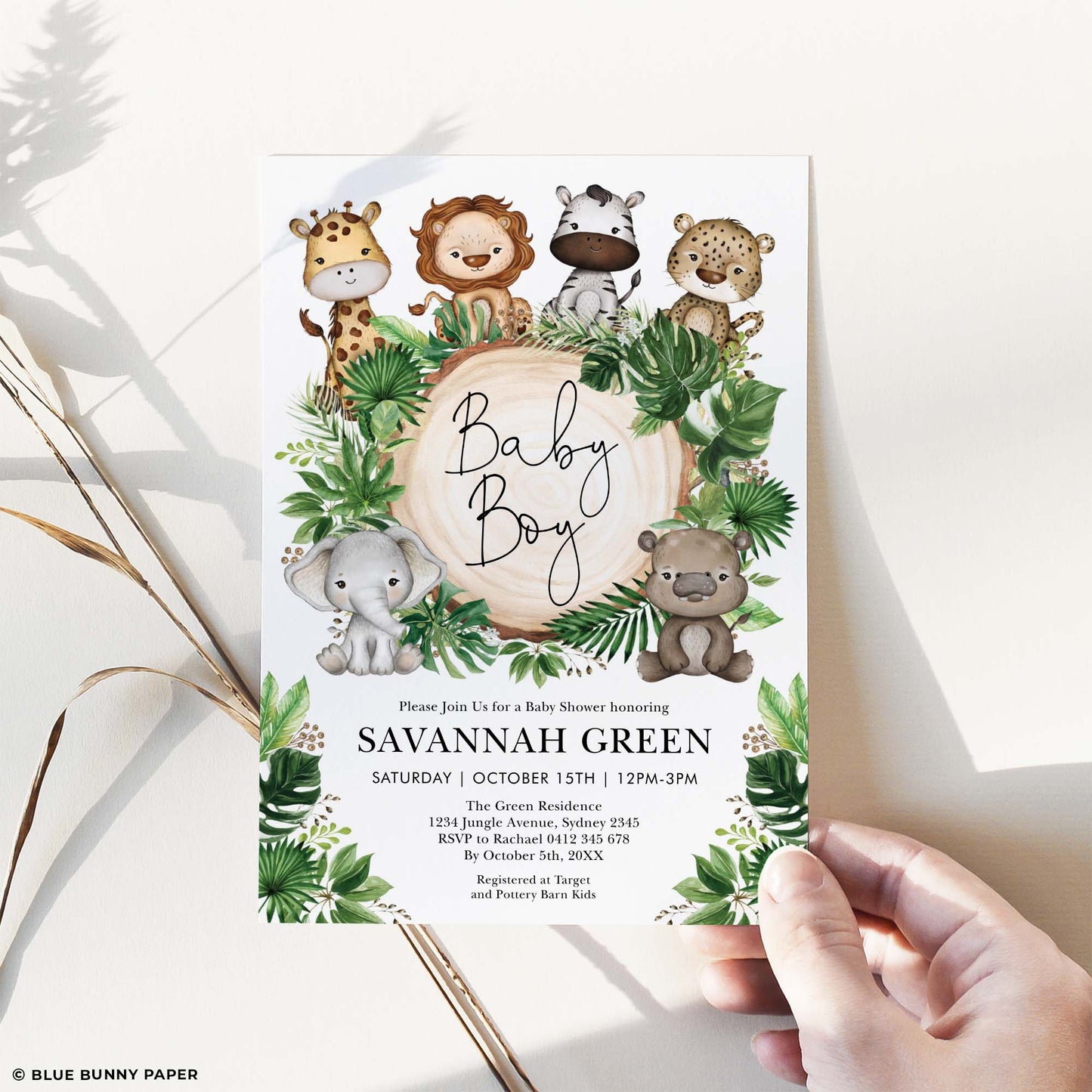 Jungle Baby Shower Invitation