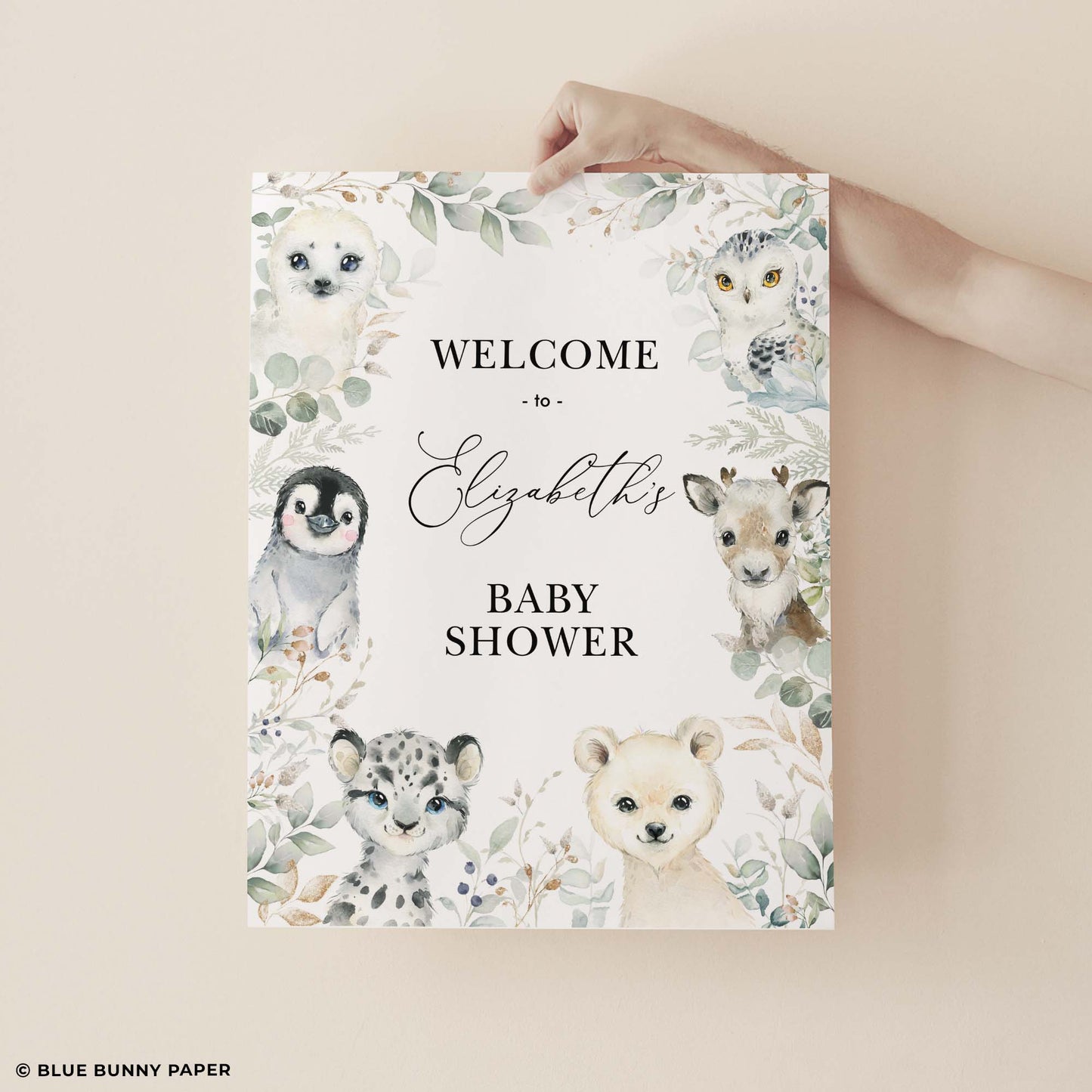 Winter Animals Welcome Sign