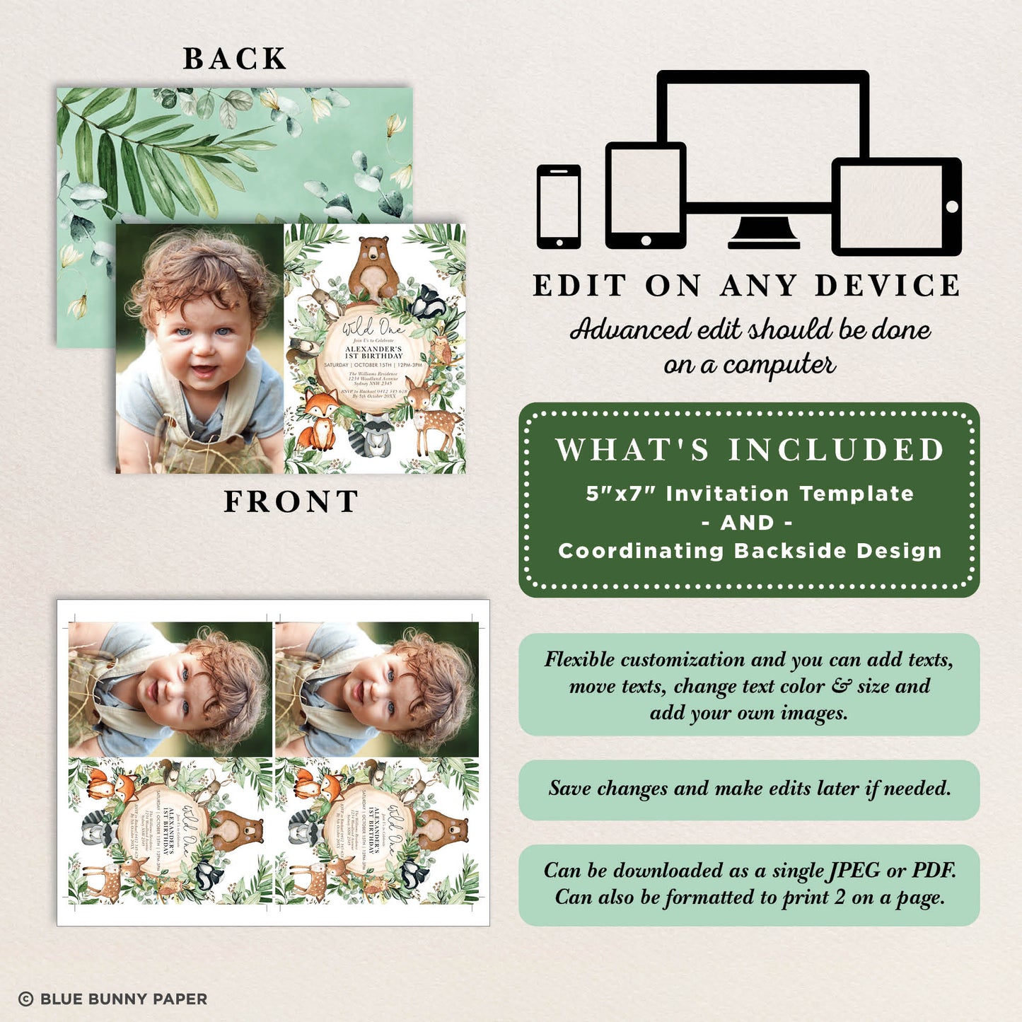 Wild One Birthday Invitation