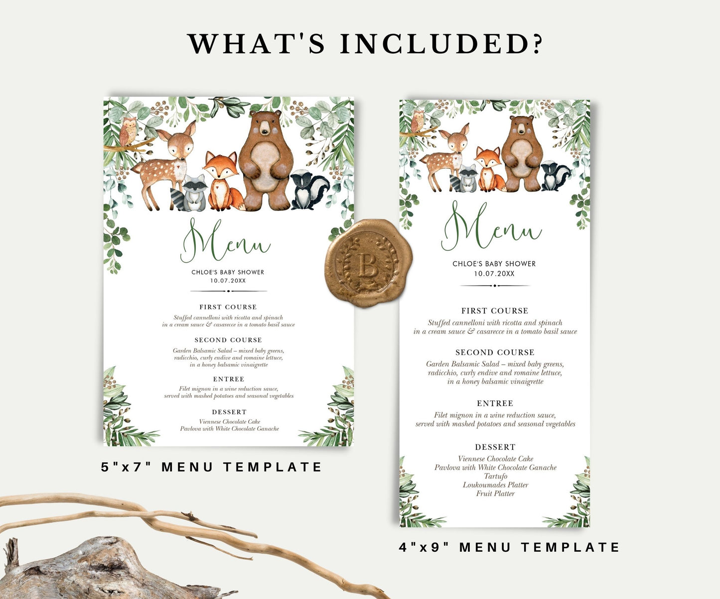 Party Menu Card
