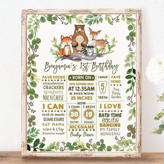 1st Birthday Milestone Poster