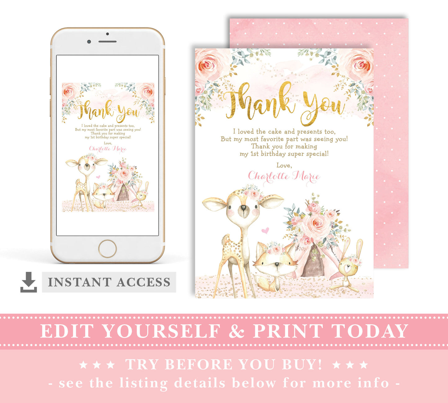 Birthday Thank You Card