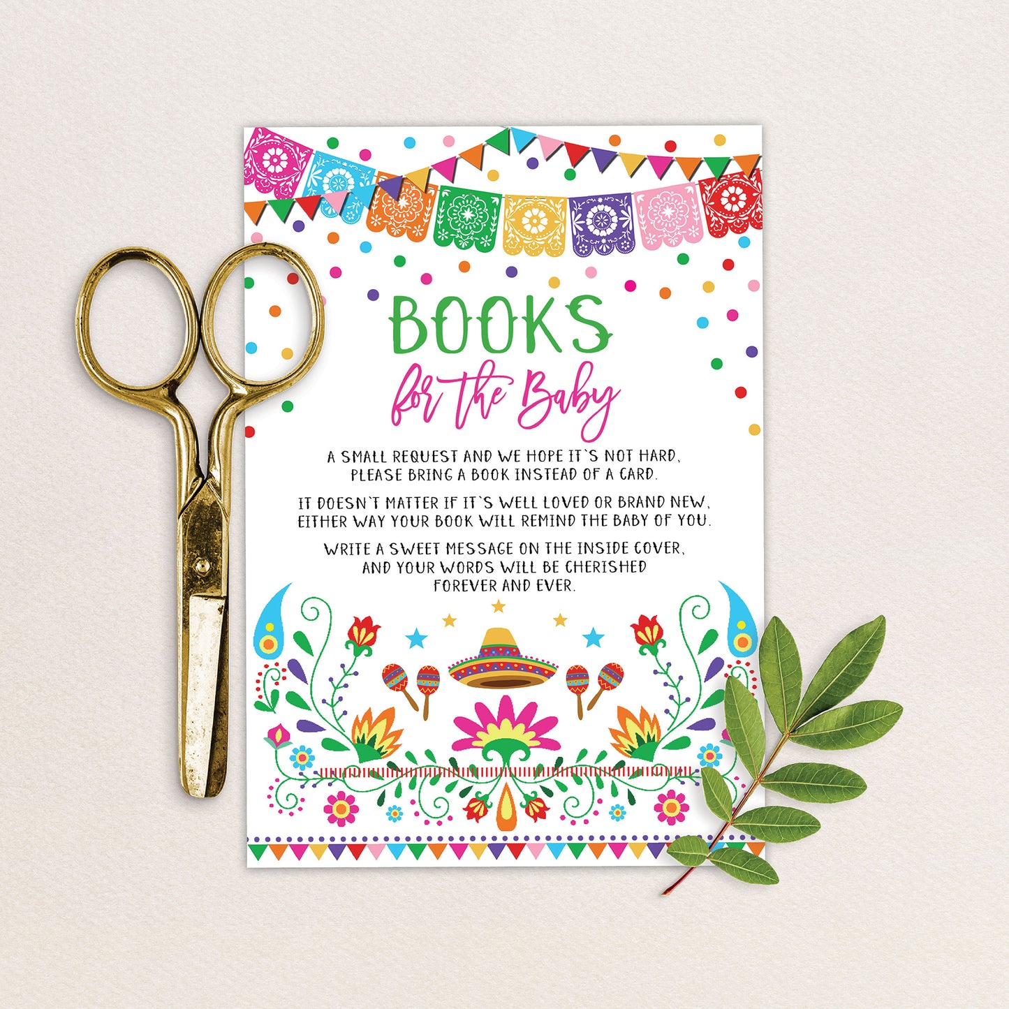 Mexican Fiesta Book Request Insert Card