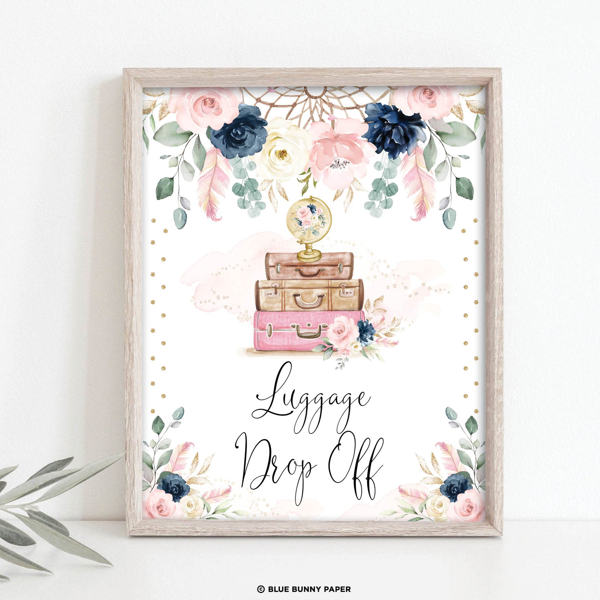 Boho Luggage Drop Off Sign