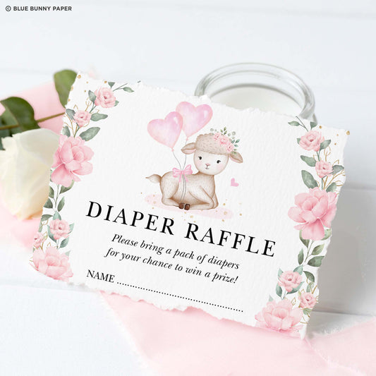 Lamb Diaper Raffle Card