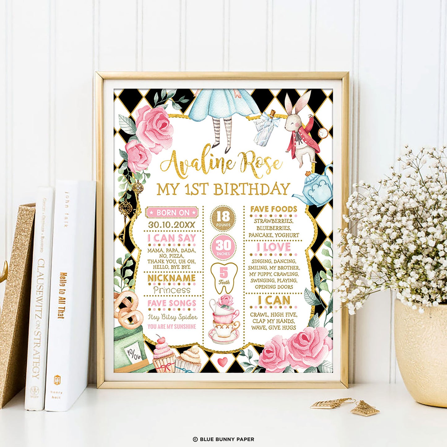 1st Birthday Milestone Poster