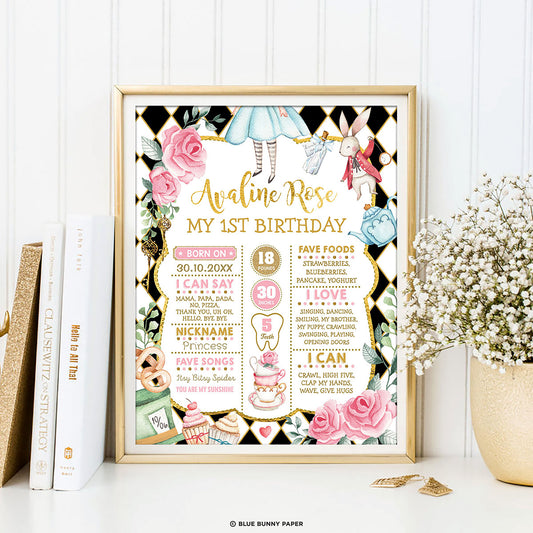 1st Birthday Milestone Poster
