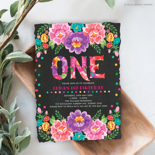 Mexican Fiesta First Birthday Party Invite
