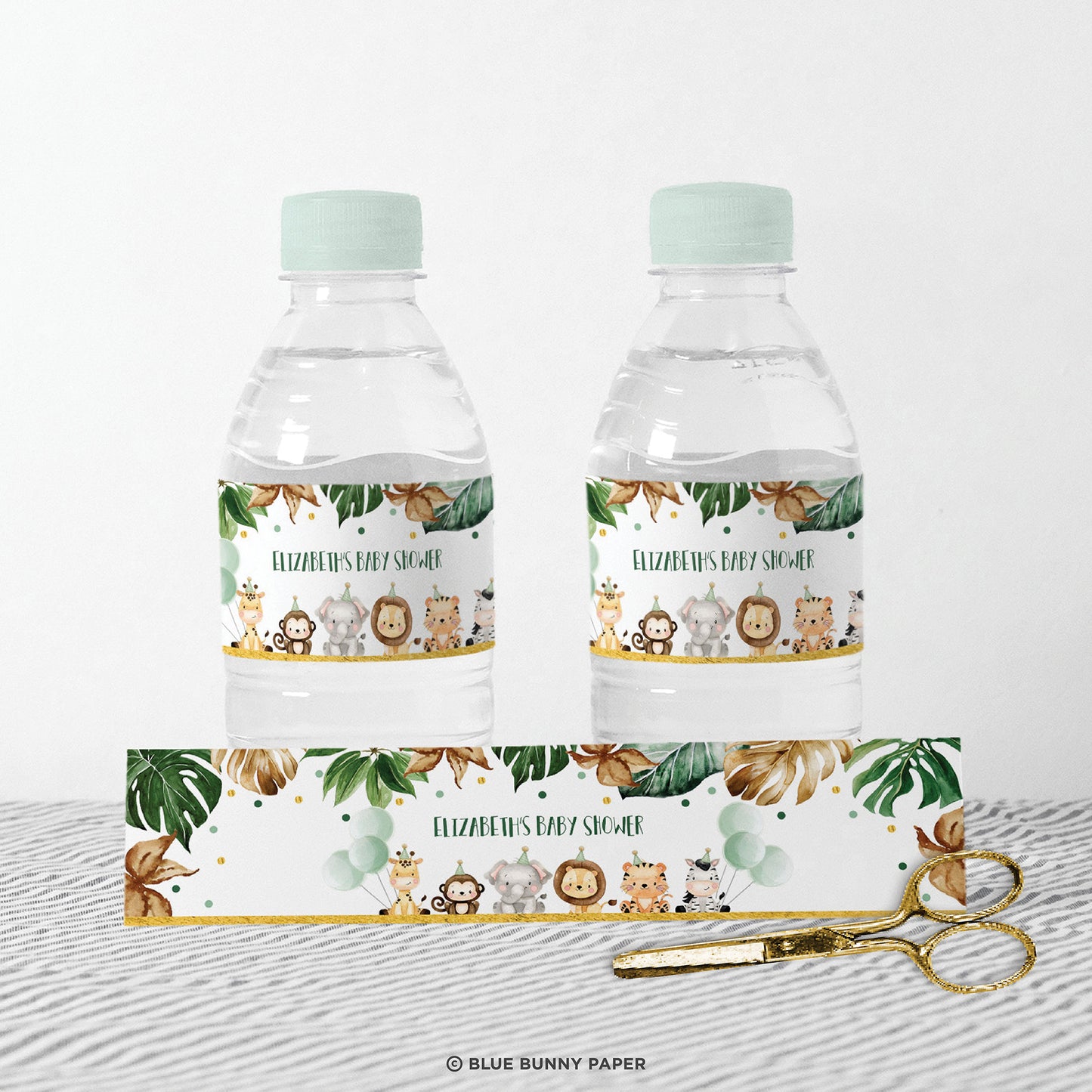 Jungle Animals Bottle Label