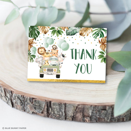 Jungle Animals Thank You Card