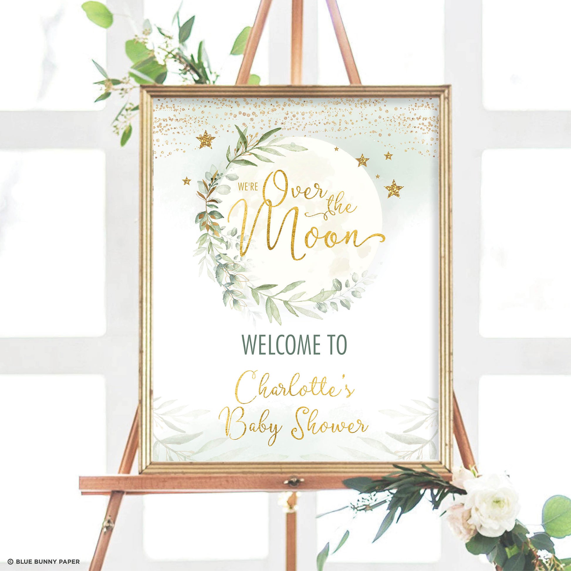 Over the Moon Baby Shower Welcome Sign