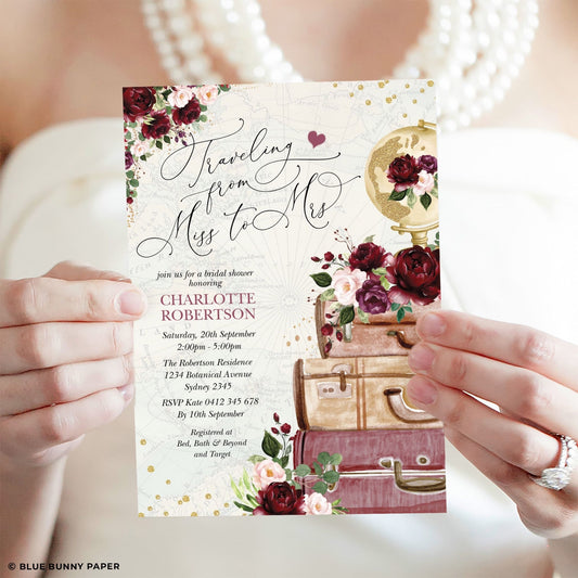 Travel Theme Bridal Shower Invitation