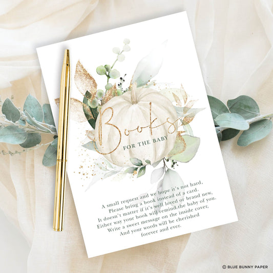 Pumpkin Baby Shower Book Request Card