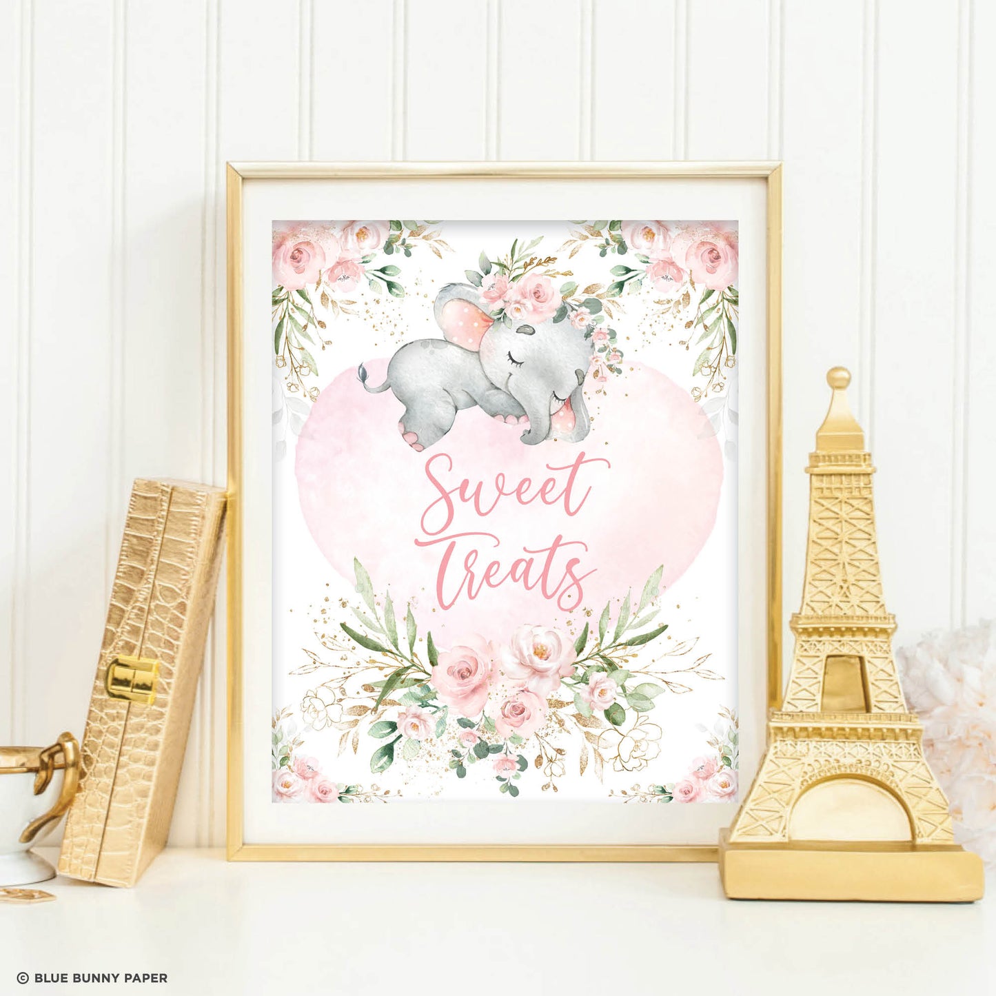 Girl Elephant Sweet Treats Party Sign