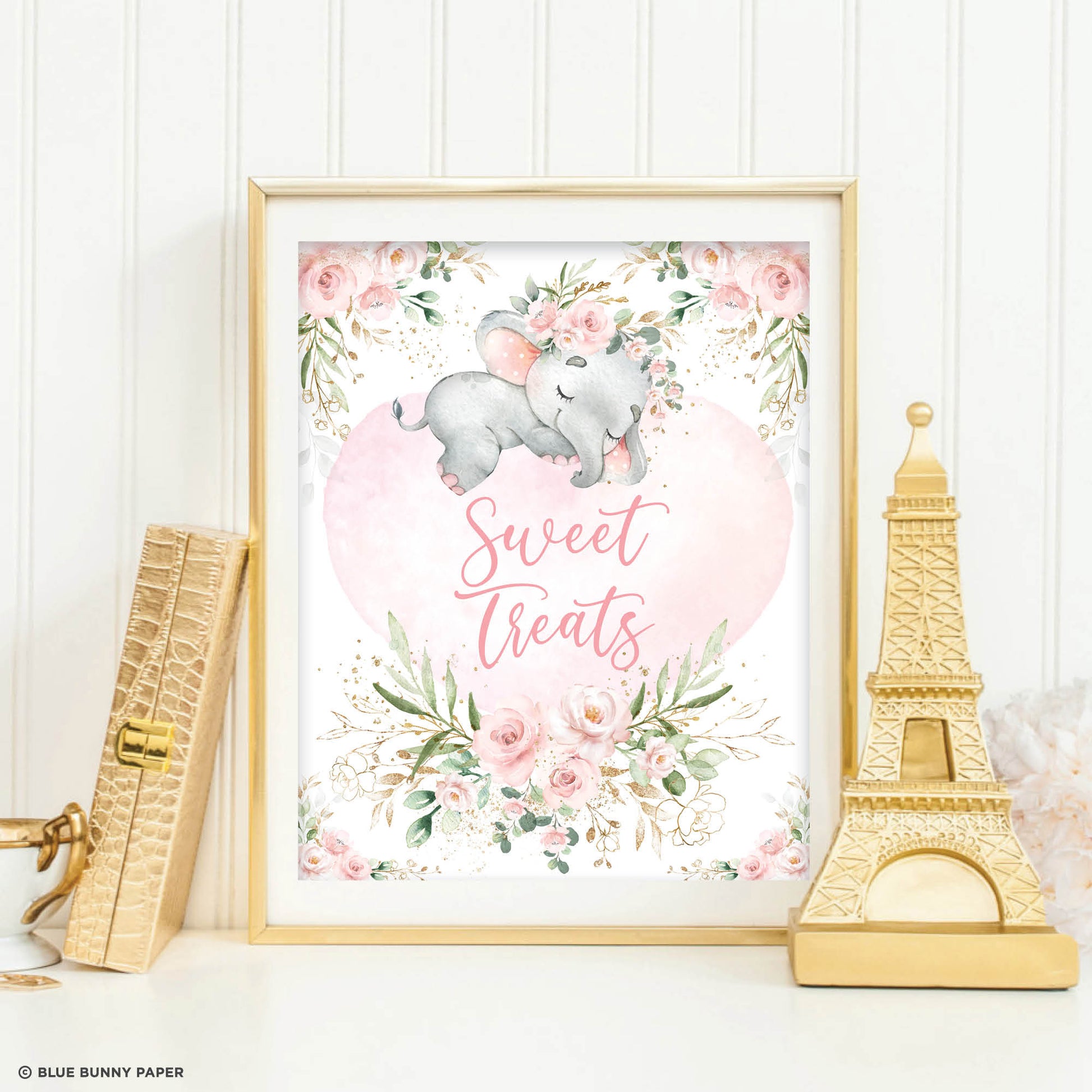 Girl Elephant Sweet Treats Party Sign