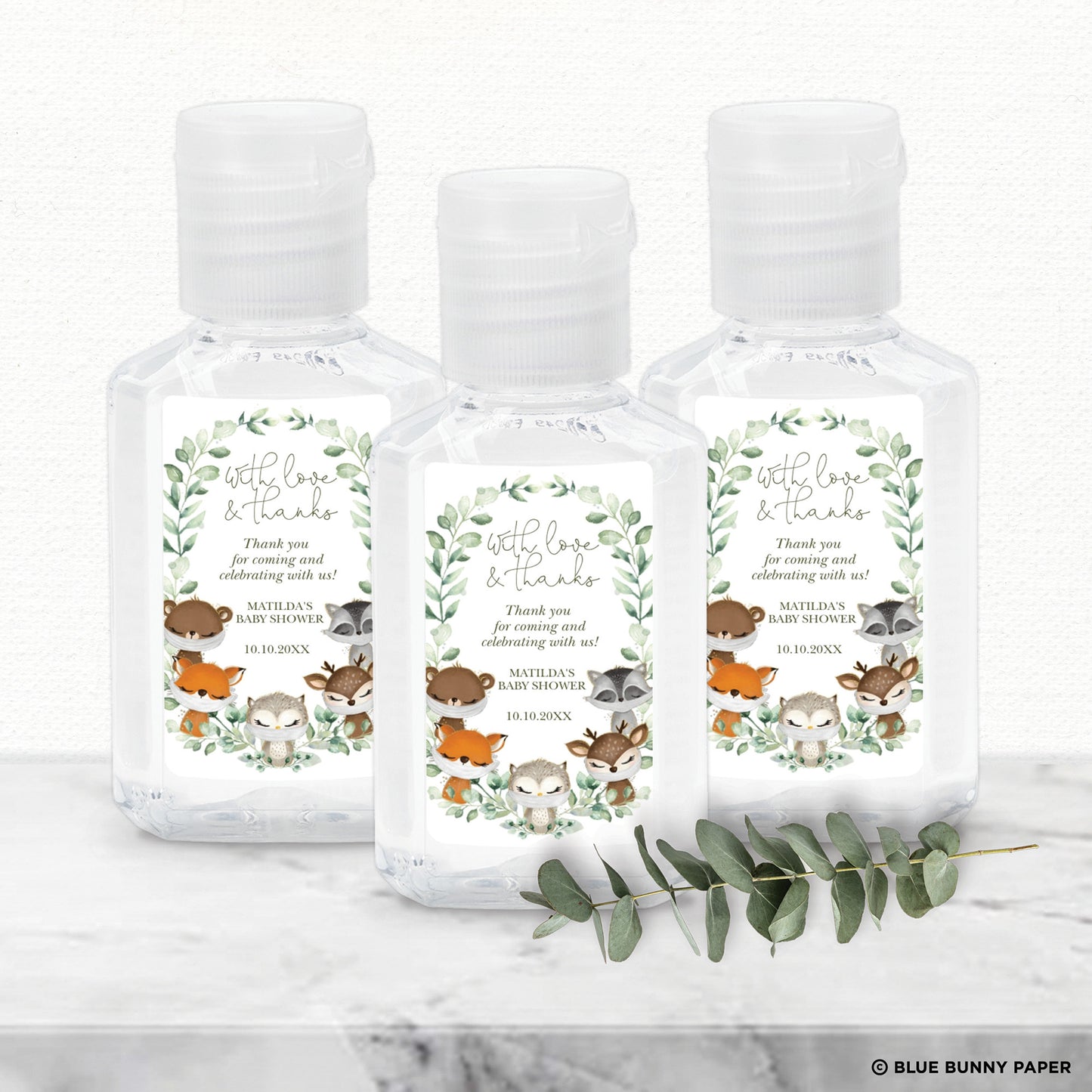 Baby Shower Hand Sanitizer Label