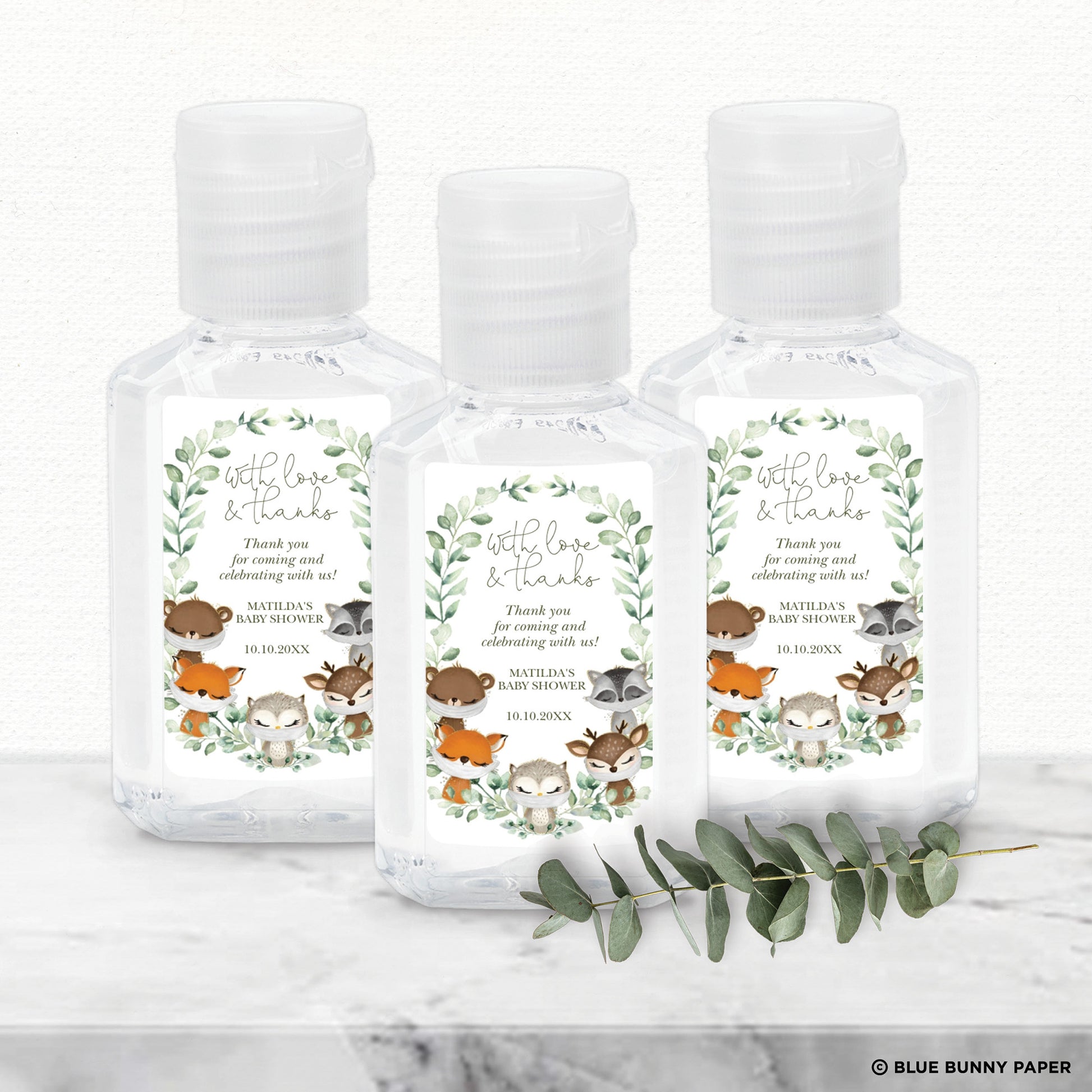 Baby Shower Hand Sanitizer Label