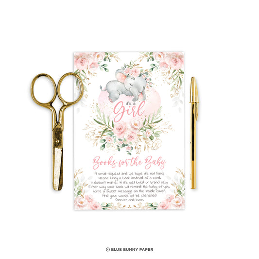 Girl Elephant Book for the Baby Card