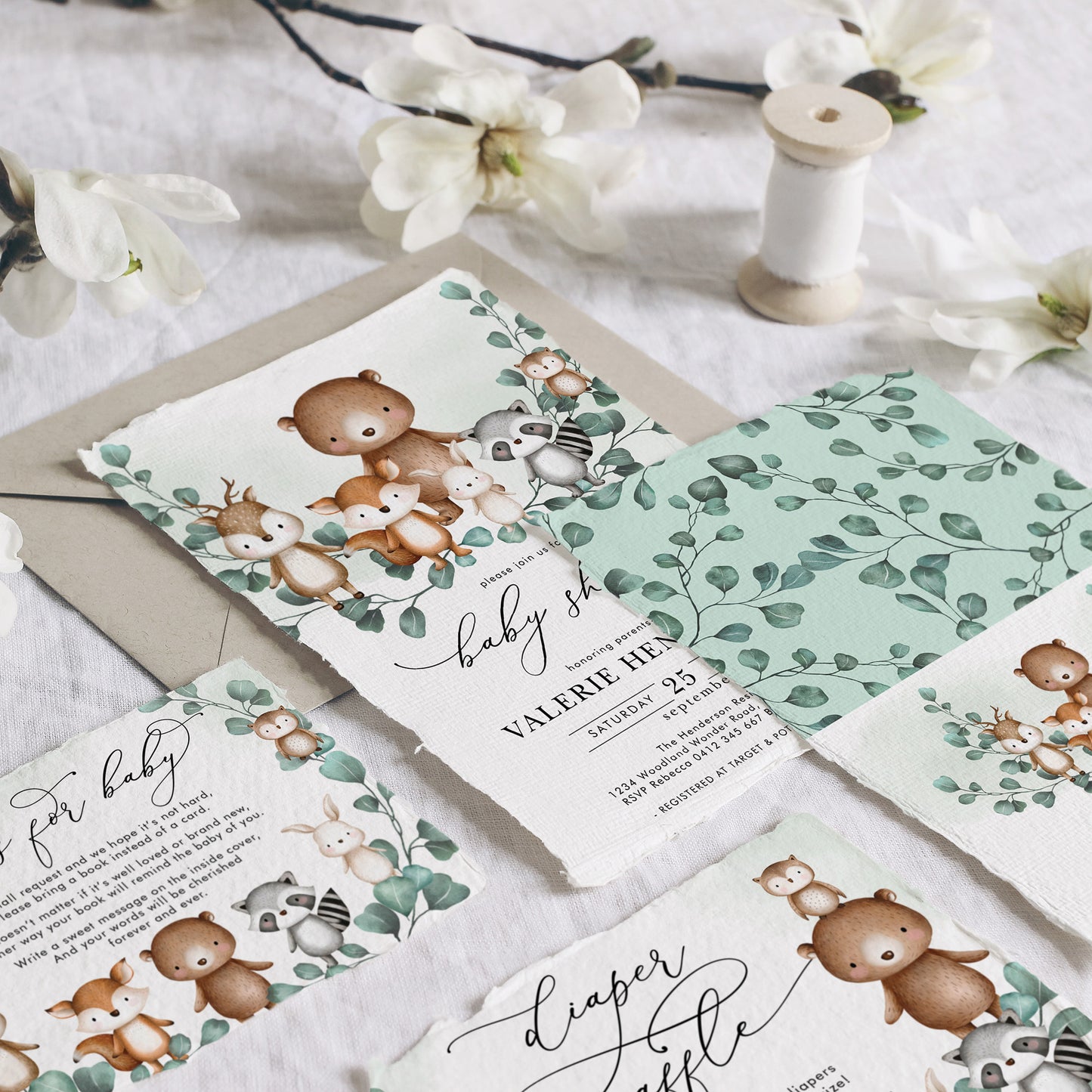 Woodland Baby Shower Invitation Bundle