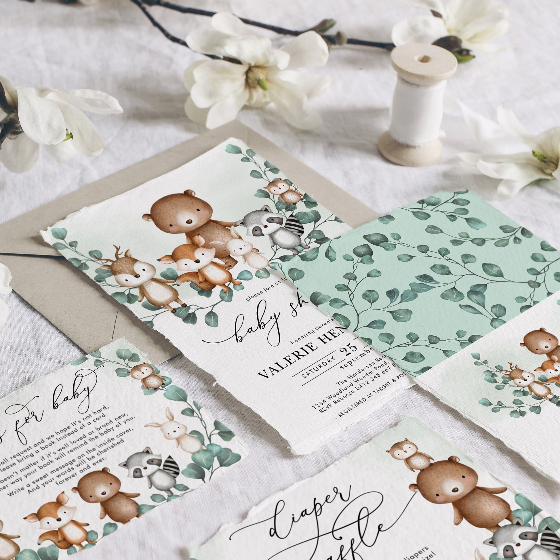 Woodland Baby Shower Invitation Bundle