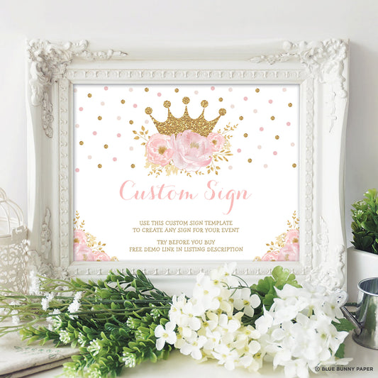 Princess Custom Party Sign