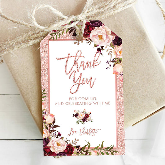 Rose Gold Favor Tags