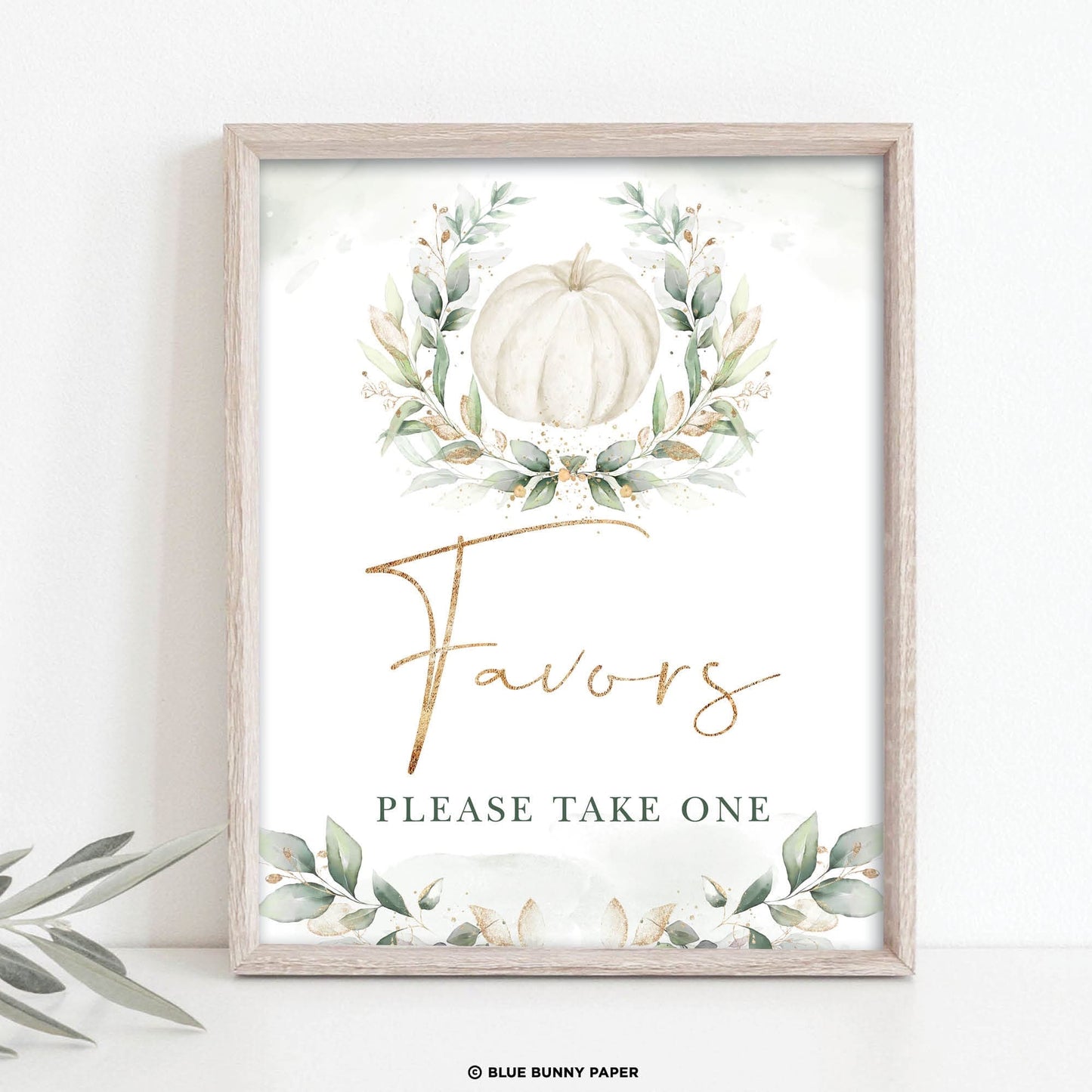 Pumpkin Favors Party Sign
