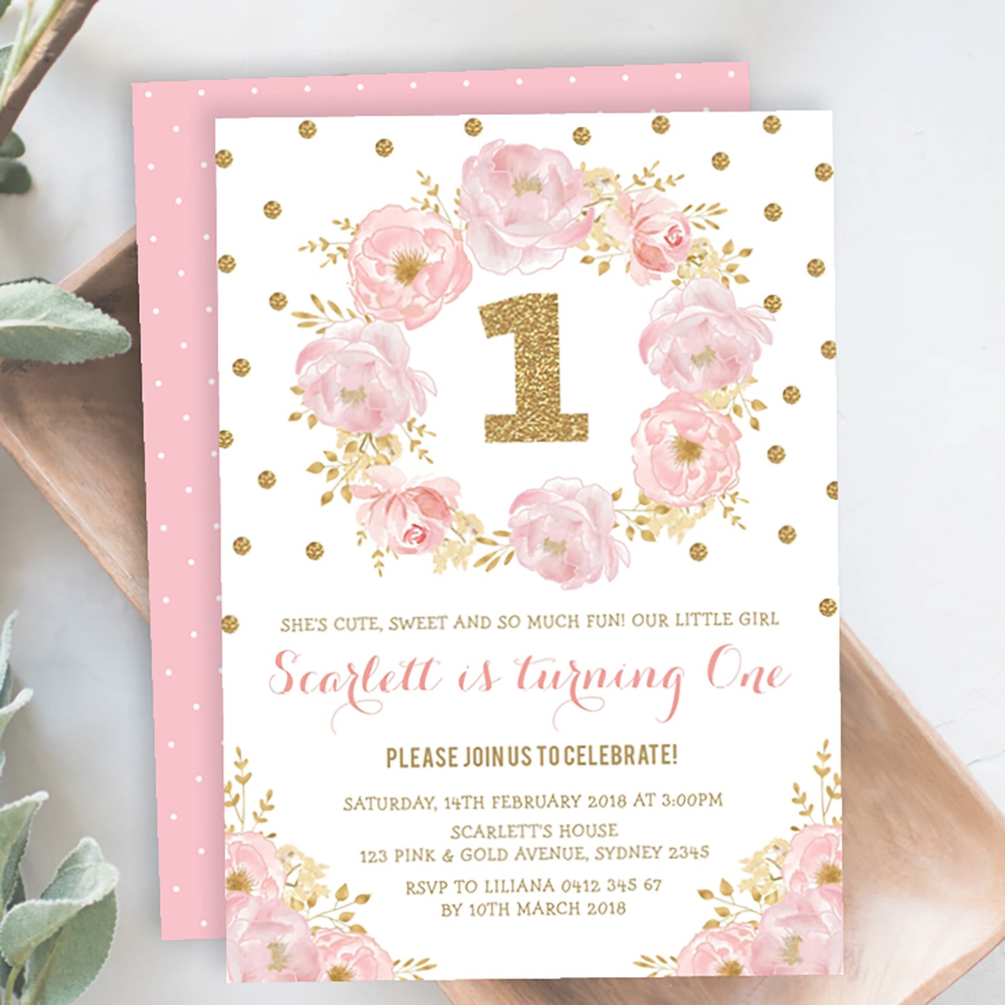 Princess First Birthday Invitation