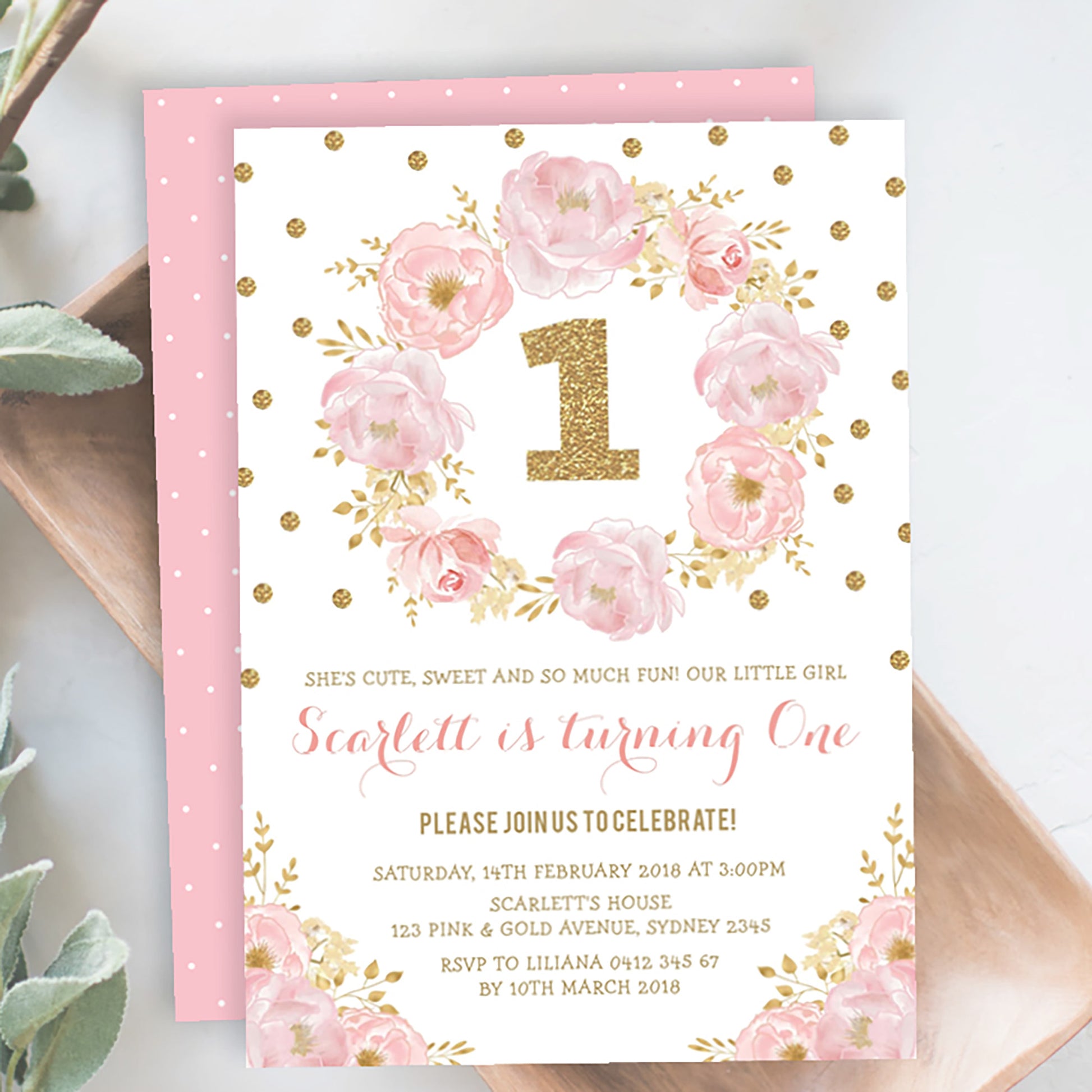 Princess First Birthday Invitation