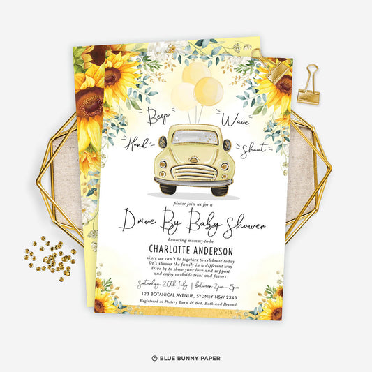 Drive By Baby Shower Invite