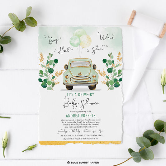 Drive By Baby Shower Invite
