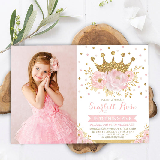 Princess Photo Birthday Invitation