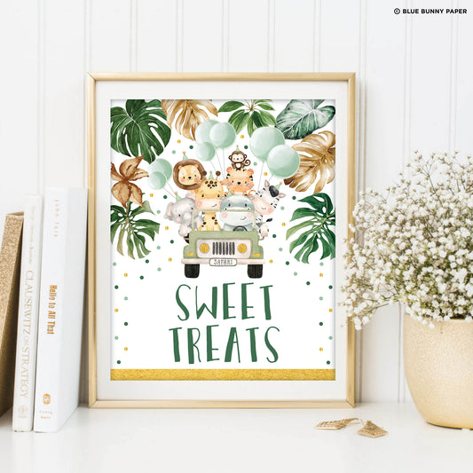 Jungle Animals Sweet Treats Party Sign