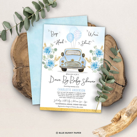 Drive By Baby Shower Invite