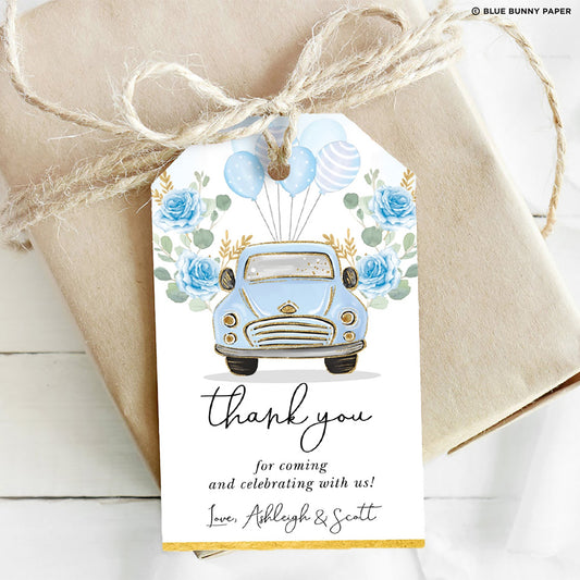 Blue Party Favor Tags