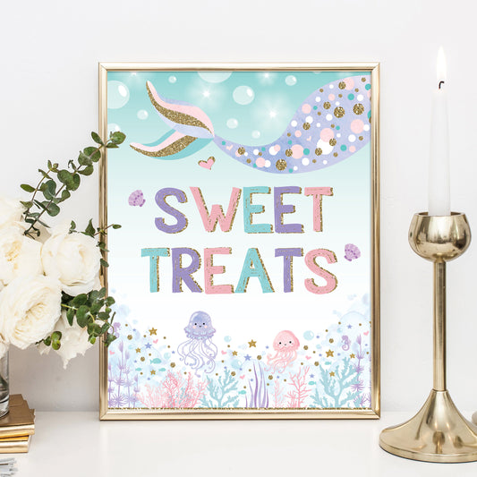 Mermaid Sweet Treats Party Sign