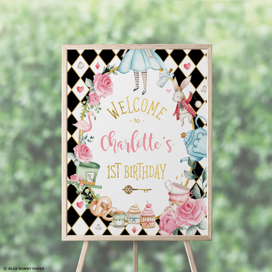 Alice in Wonderland Party Welcome Sign
