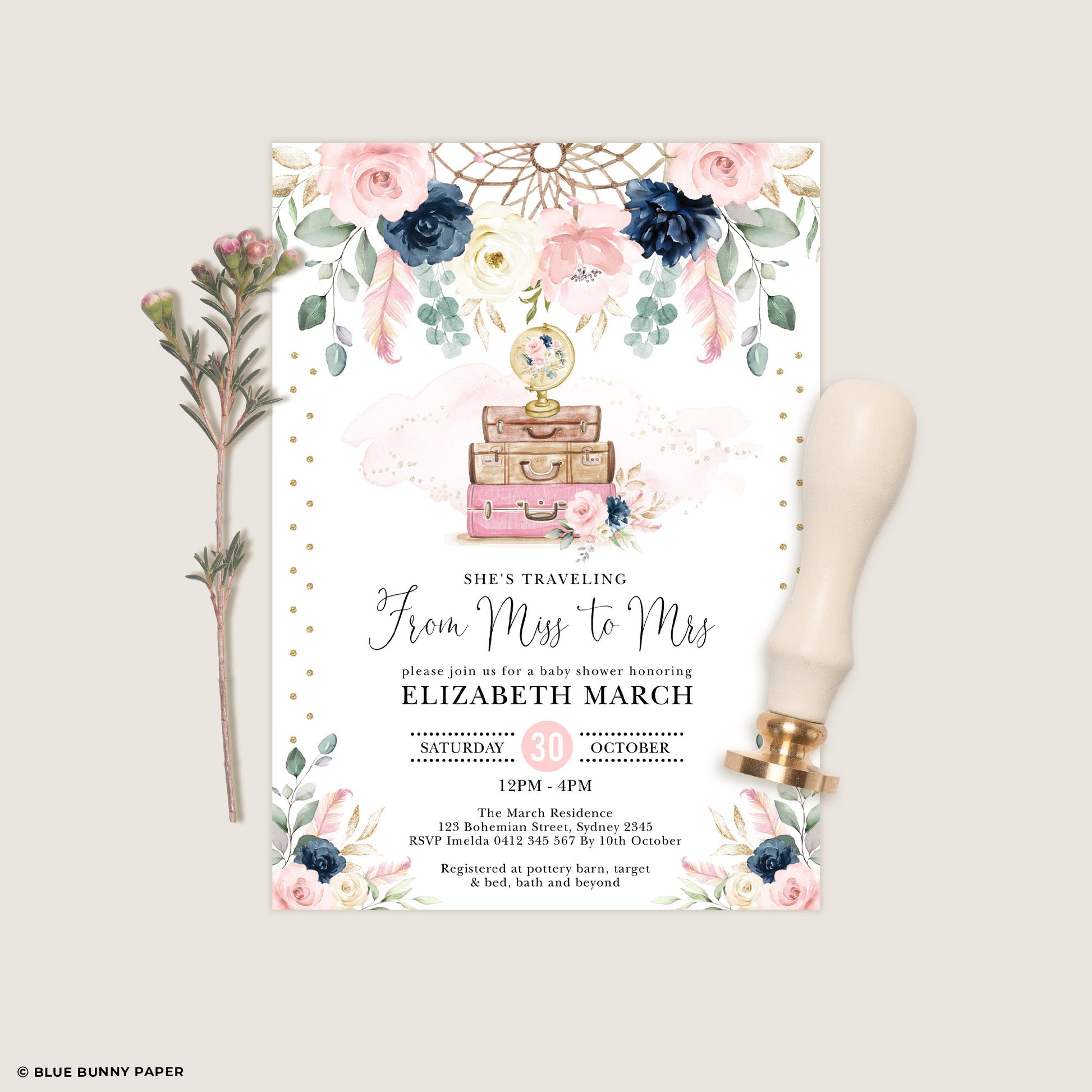 Boho Bridal Shower Invitation
