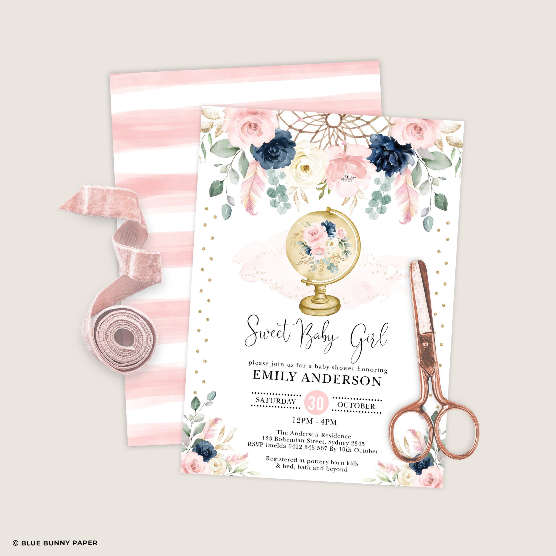 Boho Baby Shower Invitation