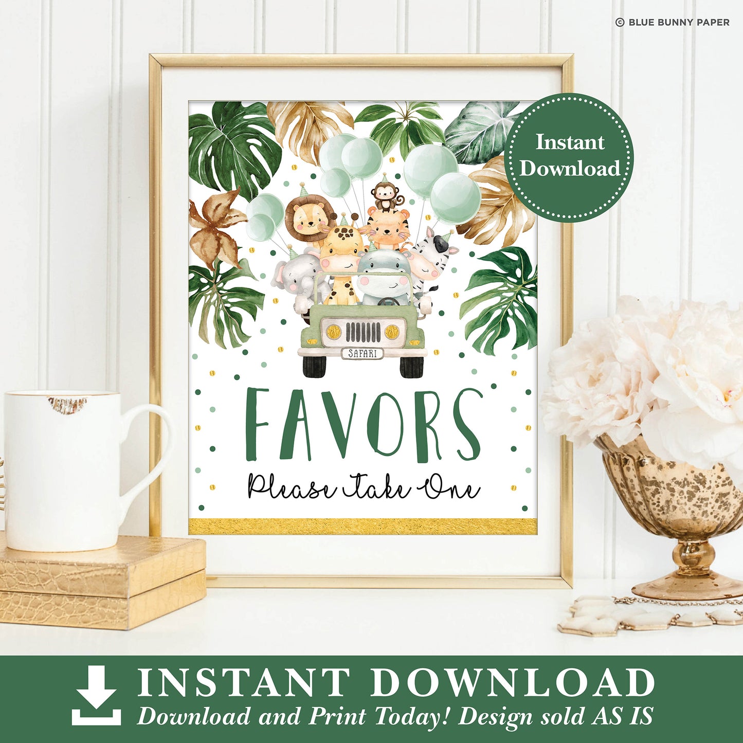 Jungle Animals Favors Sign