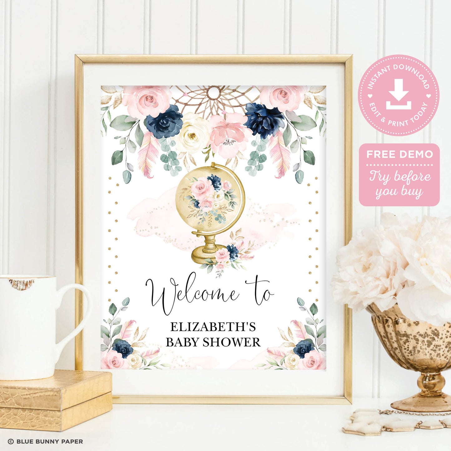 Boho Baby Shower Welcome Sign