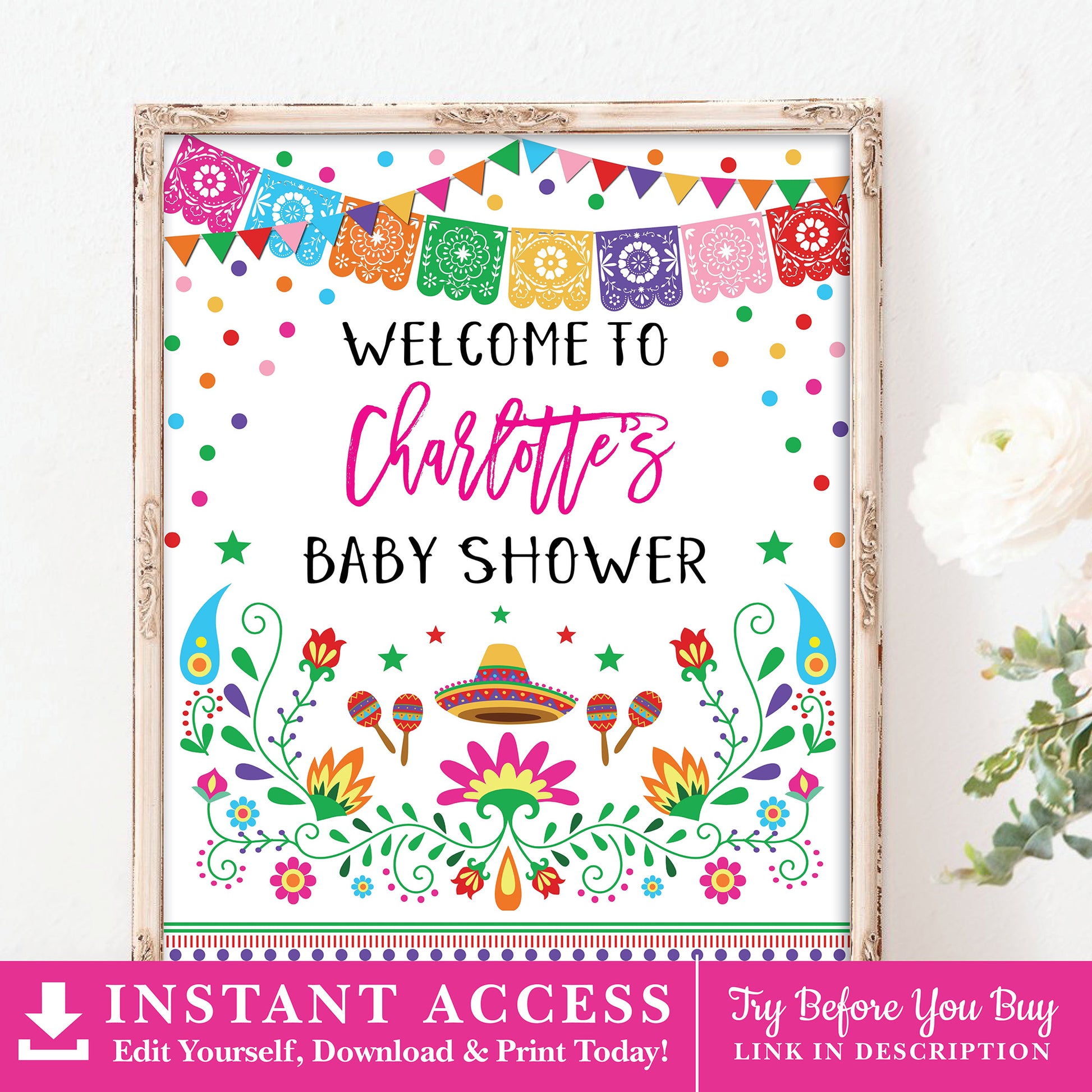 Mexican Fiesta Party Welcome Sign
