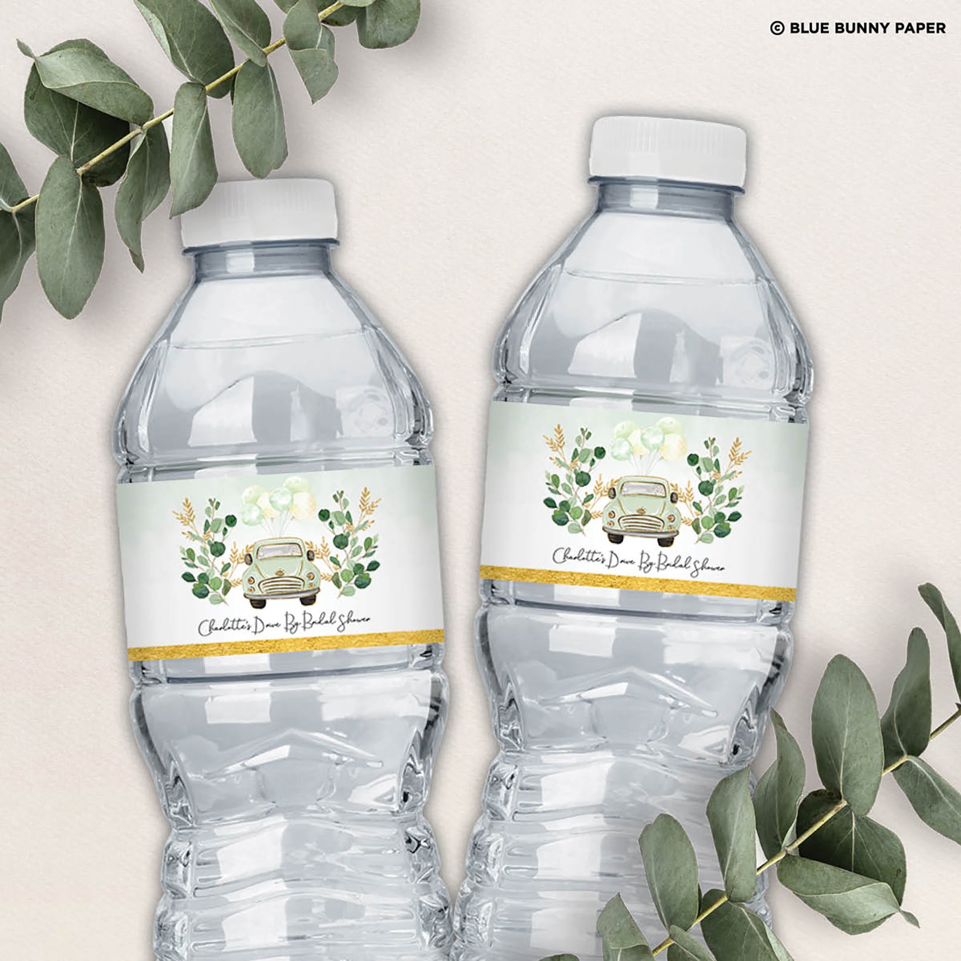 Green Car Water Bottle Label