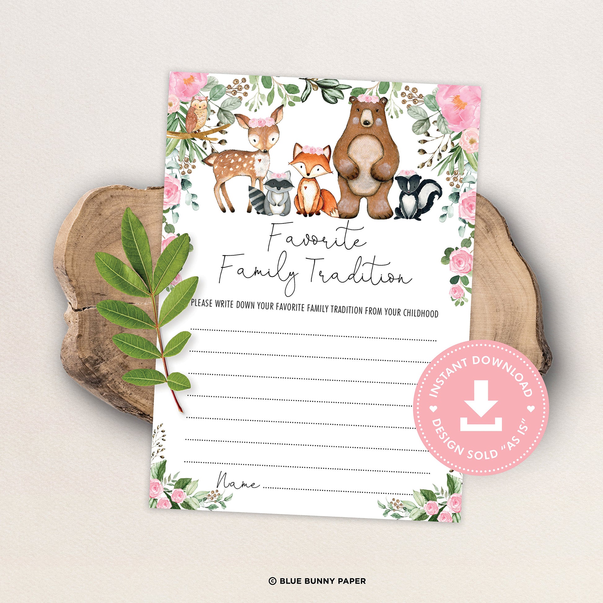 Family Traditions Baby Shower Activity