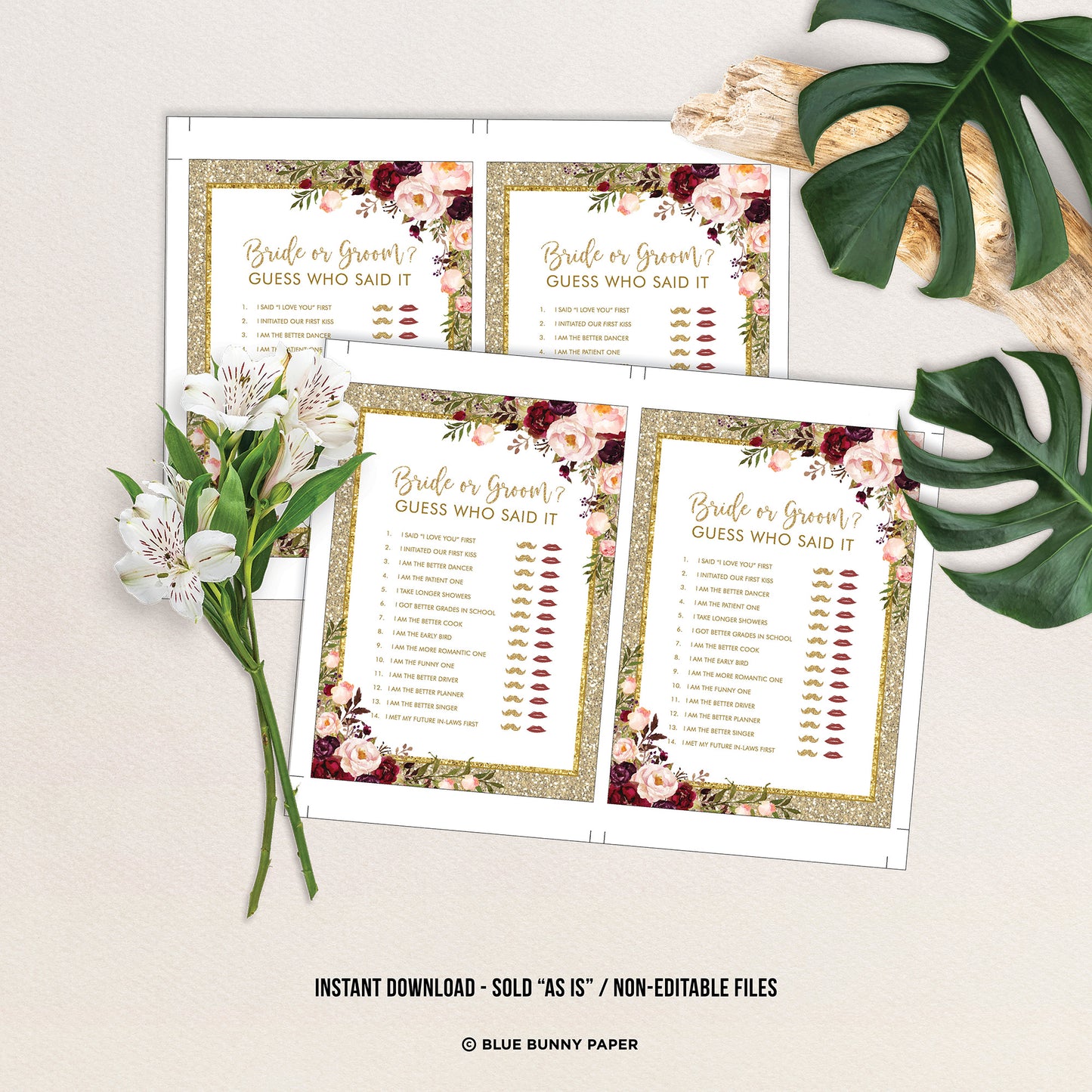 Bride or Groom Bridal Shower Game